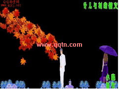 卡通QQ场景 叶儿与树的情意