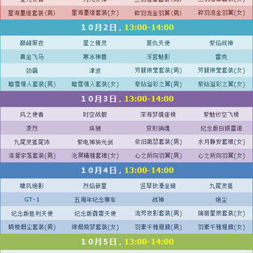 飞车10月1日-10月5日拍卖