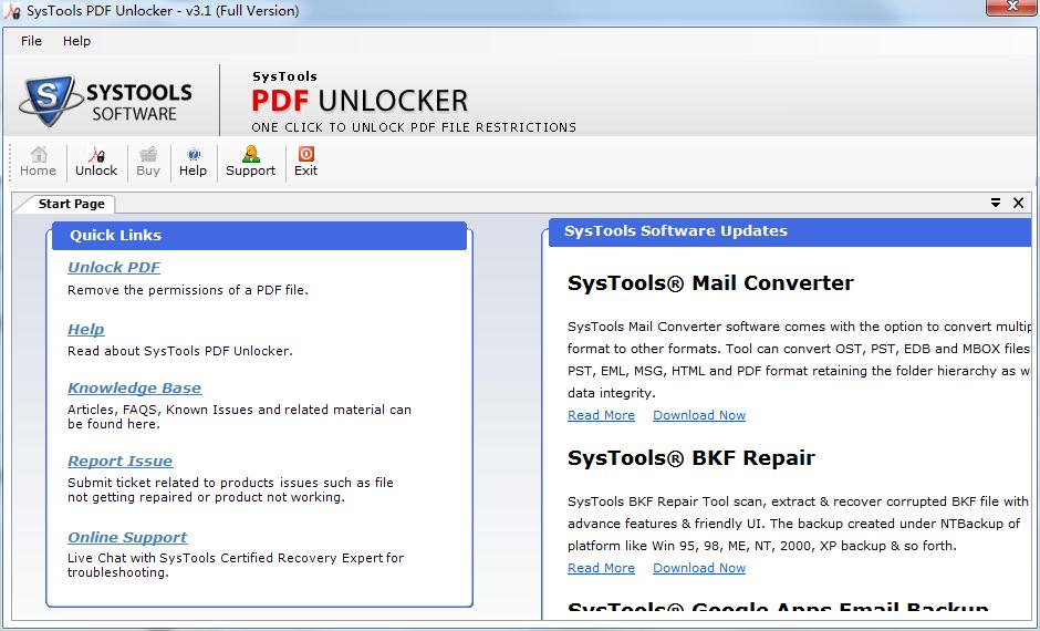 pdf��������SysTools PDF Unlocker3.1 ��ɫ��