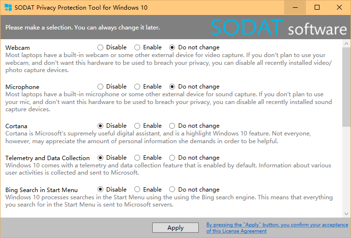 win10˽SODAT Privacy Protection Tool1.0 ٷ
