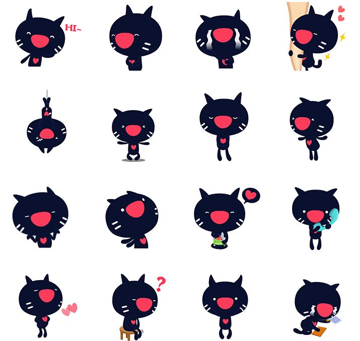 爱心猫表情包64P 绿色版