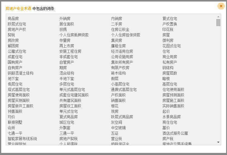 搜狗房地产词汇大全词库下载810个
