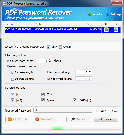 PDF密码恢复器v3.1.1 最新版