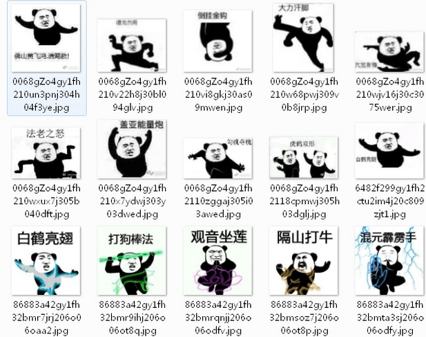 熊猫白鹤亮翅过招表情包完整版高清无水印版
