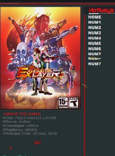 格斗领域EXFutureX修改器v1.1.1 八项修改版