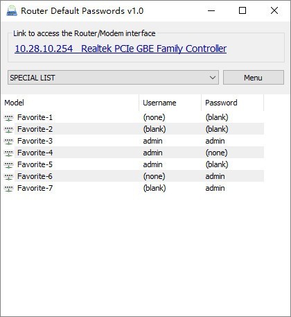 Router Default Passwordv1.0 绿色版
