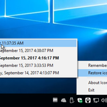 Icon Shepherd can restore the desktop icons from a snapshot