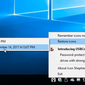 Icon Shepherd can restore the desktop icons from a snapshot