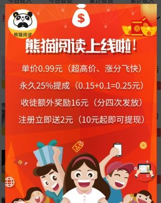熊猫阅读转发赚钱