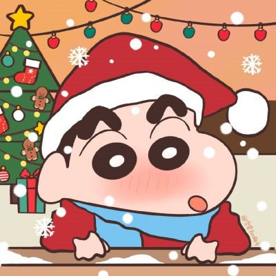 2021圣诞情侣头像蜡笔小新 如果圣诞老人能把你送来那真的是太好了