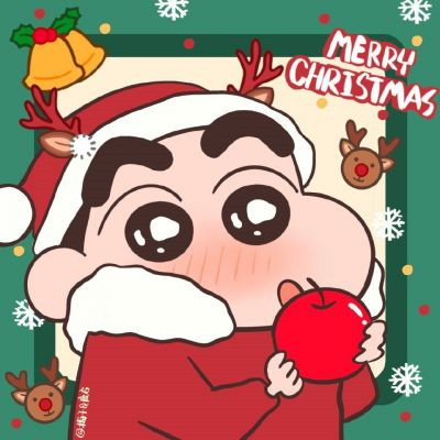 2021圣诞情侣头像蜡笔小新 如果圣诞老人能把你送来那真的是太好了