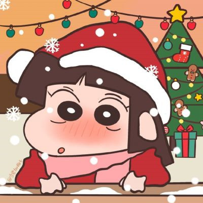 2021圣诞情侣头像蜡笔小新 如果圣诞老人能把你送来那真的是太好了