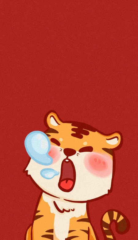 新年可爱壁纸虎年超级喜庆 新的一年坚持去做一件自己喜欢的事情