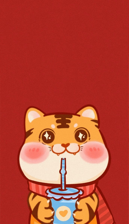 新年可爱壁纸虎年超级喜庆 新的一年坚持去做一件自己喜欢的事情