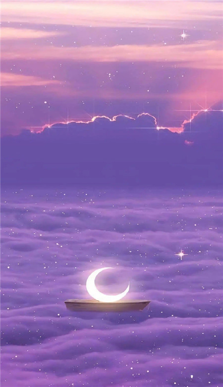 一组超级温柔又浪漫的紫色系壁纸在日升月落里等待更好的一年 腾牛个性网