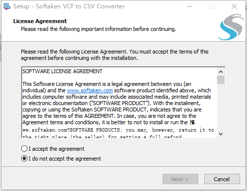 Softaken VCF to CSV Converter(文件格式转换工具)v1.0 官方版