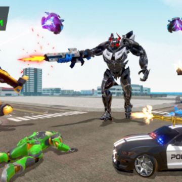 ��������˱��ν��(Flying Grand Police Car Transform Robot Games)