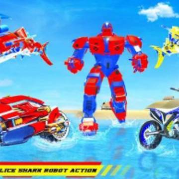 ��������˱������г�(Shark Robot Transform Bike)
