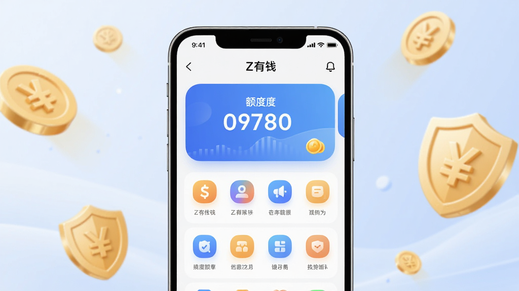 画面中央展示一部智能手机,手机屏幕显示