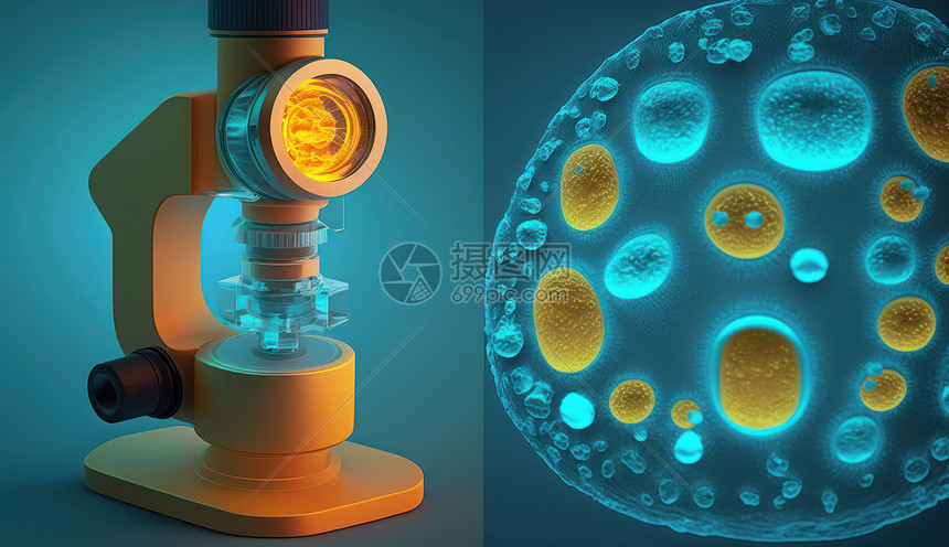 微观世界 显微镜下的细菌和微生物 观察实拍配图