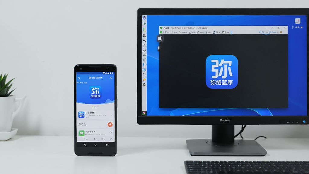 一部安卓手机与一台电脑并排展示,手机屏幕显示