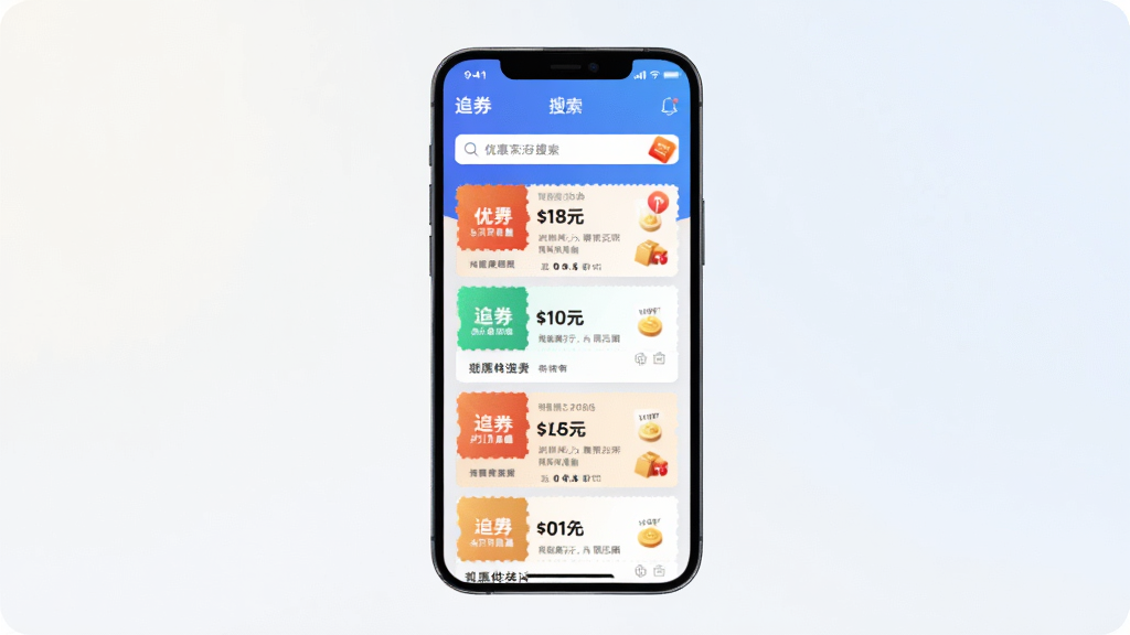 画面中央是一部智能手机,屏幕上显示