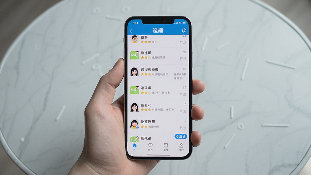 ׷ȤAPP�ƶ��˲�������ʵ��ͼ��������һֻ�������ֻ�����Ļ��ʾ׷Ȥ�����б��͵ײ�������������Ϊ����ǳ��ɫ���档��ͼ���У����дʵ��������ͣ�ϸ�����������ʸ��壬�޶���Ԫ�ء�