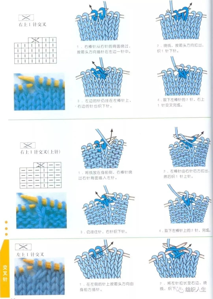 织爱毛衣编织新手起针和上下针基础针法演示配图