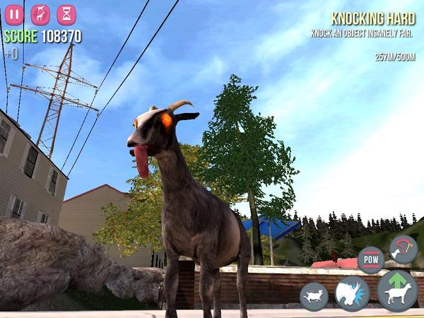 暴躁山羊模拟器(Rampage Goat simulator)游戏画面截图 山羊在城镇破坏场景
