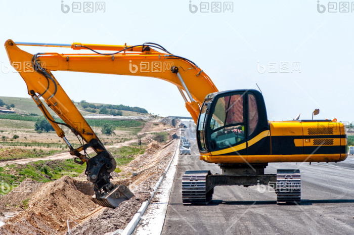 重型砂土挖掘机Heavy Sand Excavator 边坡修整与场地平整作业场景