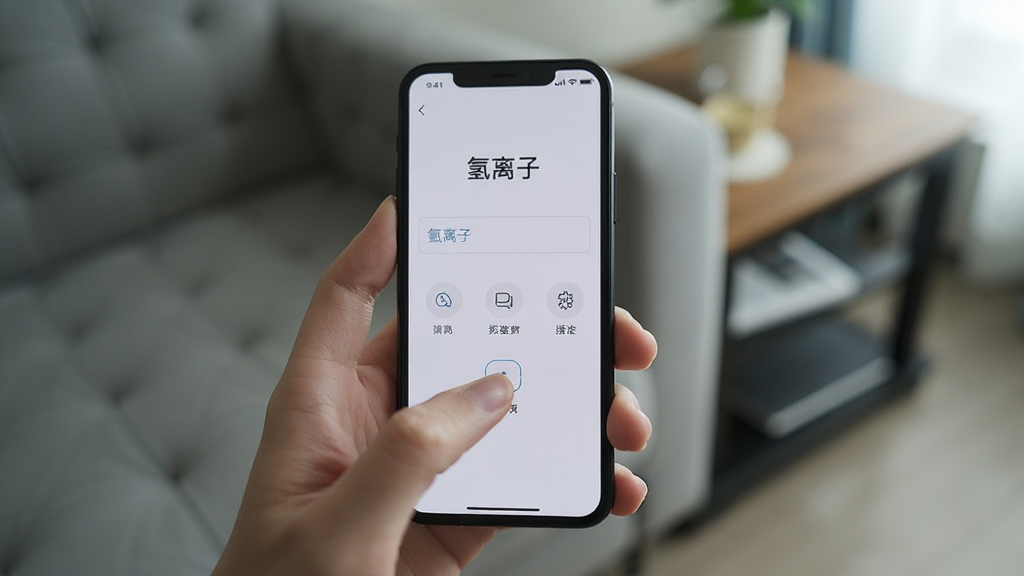 画面展示一部手机握在手中,手机屏幕显示