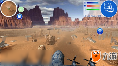 Desert Battleground(沙漠战场大作战中文版下载) 电脑模拟器运行沙漠射击画面