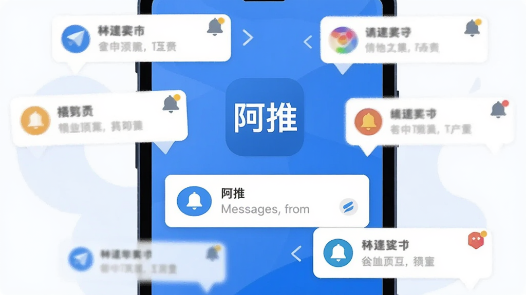 一张展示智能手机屏幕的插画,屏幕中央显示