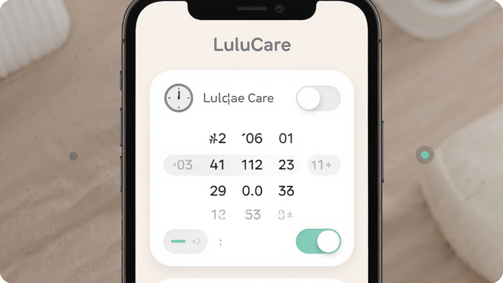 LuluCare�������ý���չʾͼ������Ϊ�ֻ���Ļ����ʾʱ��ѡ�����Ϳ��ذ�ť������Ϊ����ʽ���У��Ű���