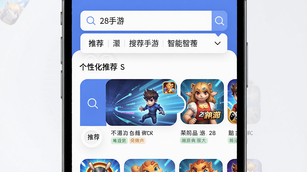 一张手机搜索与推荐界面图,主体为