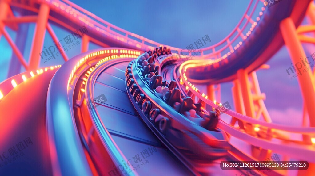 趣味过山车Roller Coaster Race 竞速画面 轨道障碍