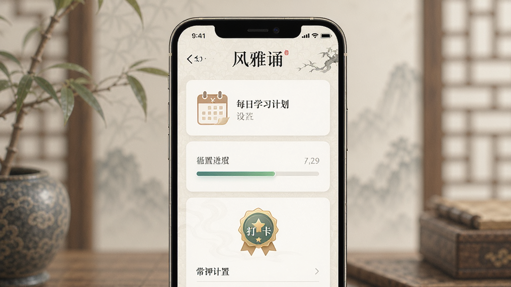 һ��չʾ�������С��ƶ���ѧϰ���ý������ͼ����������Ϊ�ֻ���Ļ��ʾÿ��ѧϰ�ƻ�����ҳ�棬����Ϊ��������ṹ���Ű����������Ϊ���Źŷ磬ϸ��������ͼ�ꡢ���������򿨻��£����ʸ��壬����ɾ����޶���Ԫ��