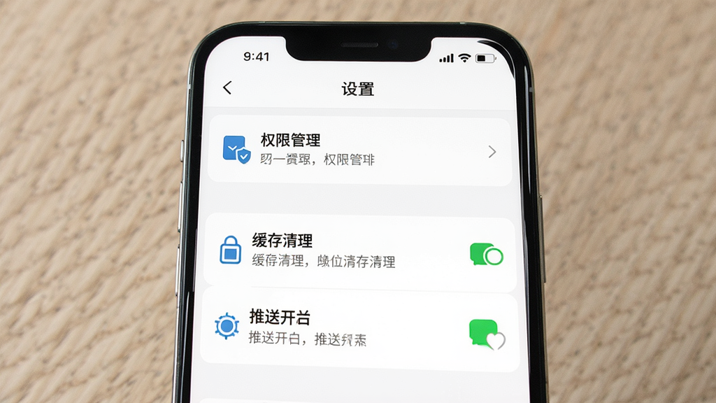 一张展示手机应用操作指引的图片,画面主体为一部智能手机,屏幕上显示着