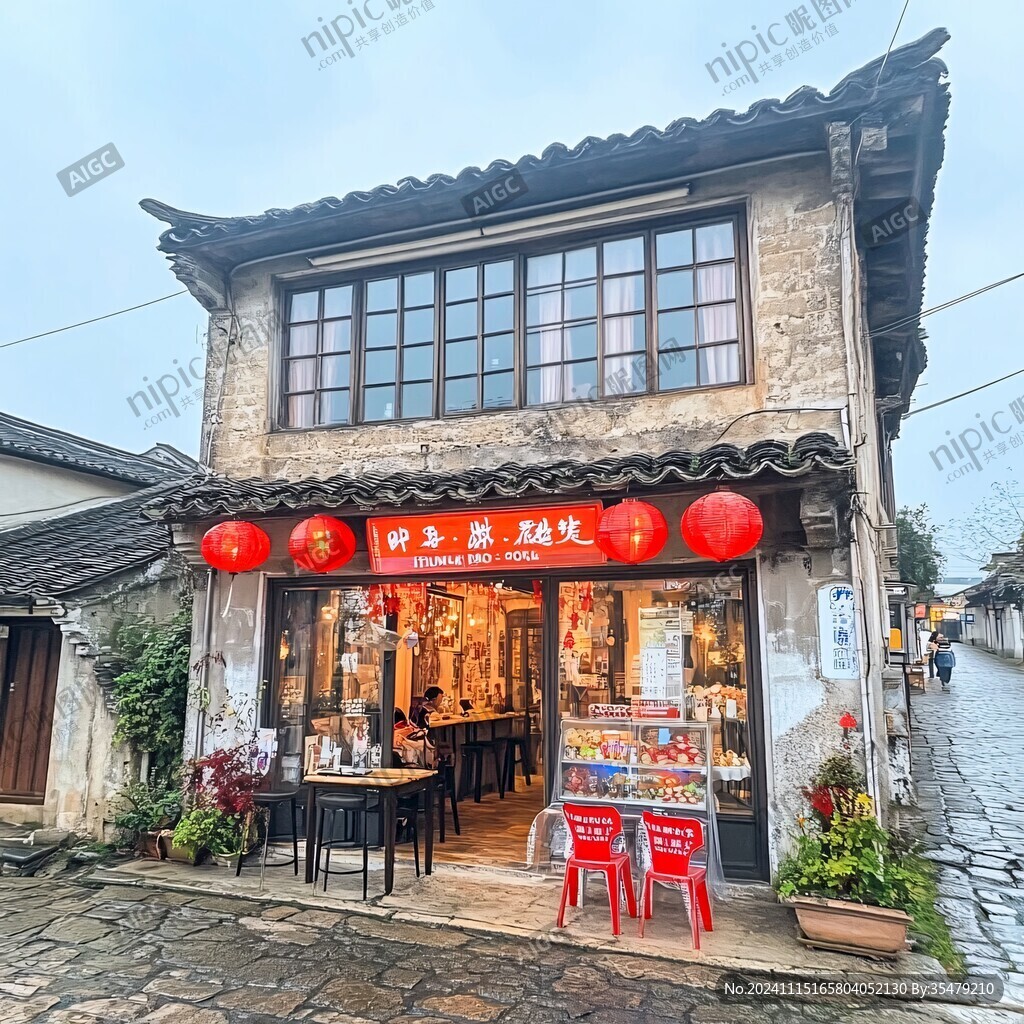 CP岛老城区巷子小店街景实拍图