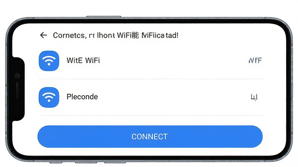 手机屏幕截图风格,展示万能WiFi一键直连的主界面,界面干净整洁,只有WiFi列表和连接按钮,背景为纯白色,布局为手机正视图,风格为极简UI设计风,细节包括界面上的圆角图标和浅灰色分割线,画质清晰,干净,无多余元素