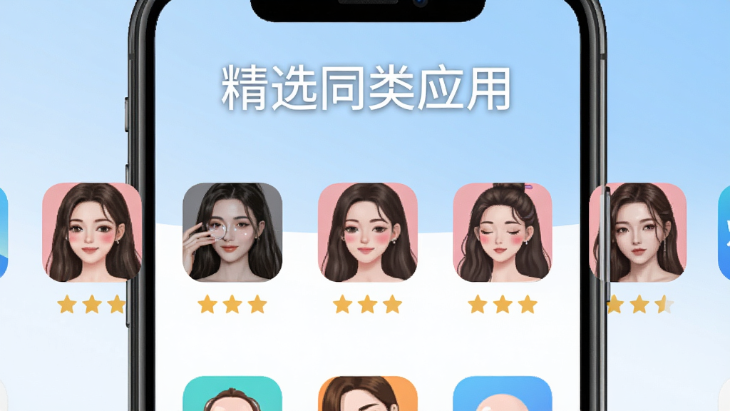 ������ͬ�������Ƽ����棬�ֻ���Ļչʾ�������Ӧ��ͼ��������У���Ļ���������ı��⡰��ѡͬ��Ӧ�á�������Ϊǳ��ɫ���䣬ͼ���·����Ǽ����֣�����Լ��ˬ�����ʸɾ�������