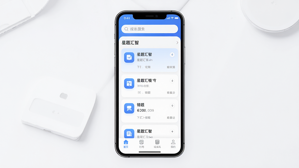 一款名为“星题汇智”的智能手机学习软件界面展示,主体为居中放置的APP主界面截图,布局包含顶部搜索栏、中部错题卡片列表、底部功能导航栏,排版简洁整齐,风格为现代简约教育科技风,细节包含蓝白配色、圆角图标、清晰文字标签,画质高清、干净、无多余元素