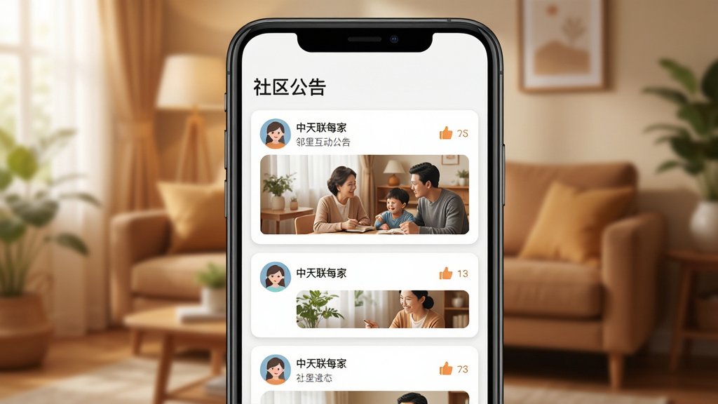��������ÿ�ҡ����ﻥ���빫����棬����Ϊ�ֻ���Ļչʾ���������б�������Ȧ��̬����Ļ�Ϸ��С��������桱���⣬�·��Ǽ�����ͼ�ĵĶ�̬��Ƭ������Ϊůɫ���Ŀ��������黯�������ܰ�����ϸ���϶�̬��Ƭ��ͷ��͵���ͼ�꣬���ʸ��壬�ɾ����޶���Ԫ��