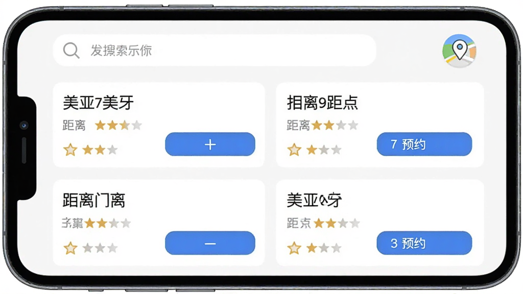 手机屏幕中展示