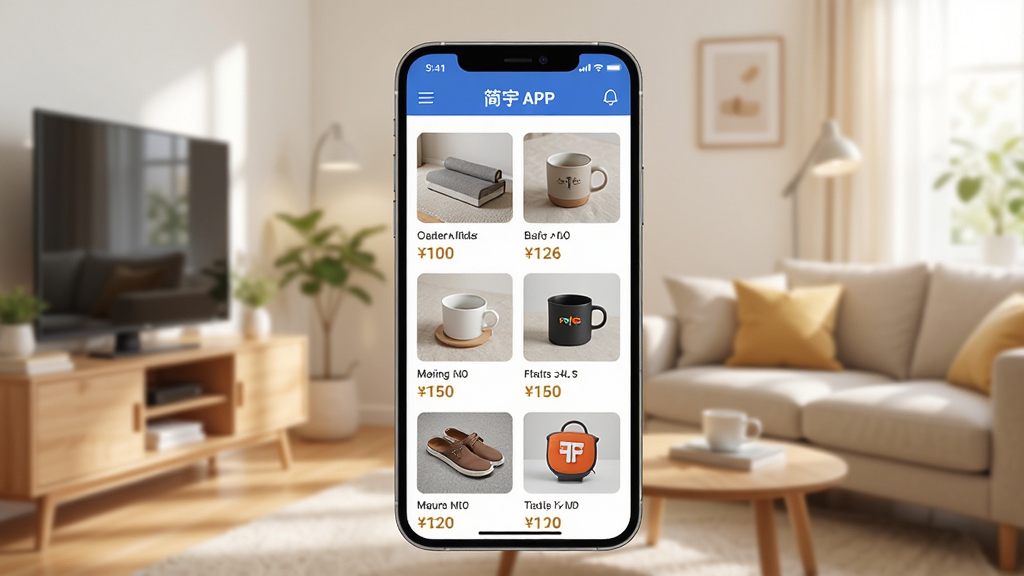 ����������һ�������ֻ�����Ļ����ʾ�ż���APP�Ķ�����Ʒ�б����棬�����а�������������Ʒ������ͼ��۸��ǩ������Ϊ������ܰ�ļҾӻ��������ּ������������ִ�дʵ��ϸ�ڷḻ�����ʸ��壬�ɾ��޶���Ԫ�ء�