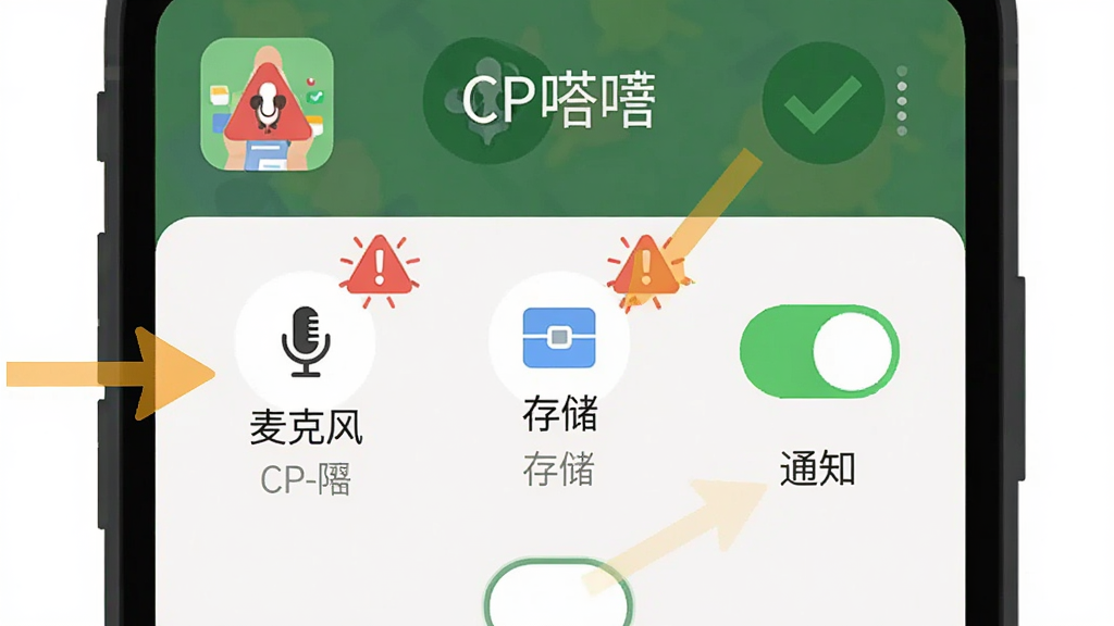 ����Ϊһ���ֻ���Ļ��ʾCP�����Ȩ������ҳ�棬����Ϊ������д���Ű����Ա��м�ͷָ����˷硱���洢����֪ͨ����������ͼ�꣬���Ϊ��ƽ���̳̲廭��ϸ�ڰ�����ɫ��ʾ��־����ɫ�Թ����������ơ�CP����������ڶ��������ʸ��壬�ɾ����޶���Ԫ�ء�