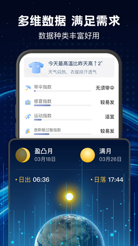 宇宙气象站 安卓版 实时天气界面截图