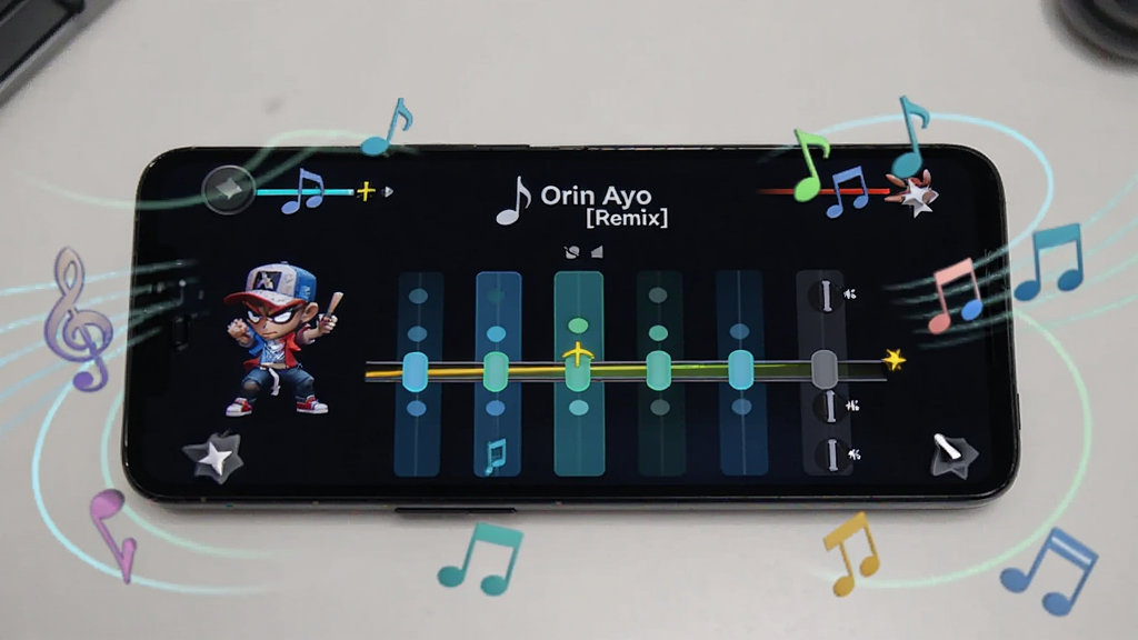 Orin Ayo[Remix]��׿�ֻ����л��棬����չʾ�ֻ��������ã���Ļ����ʾ��Ϸ��ɫ�ͽ��������棬�ֻ���Χ������ͼ�껷�ƣ�����Ϊ������棬������£������������޶���Ԫ��