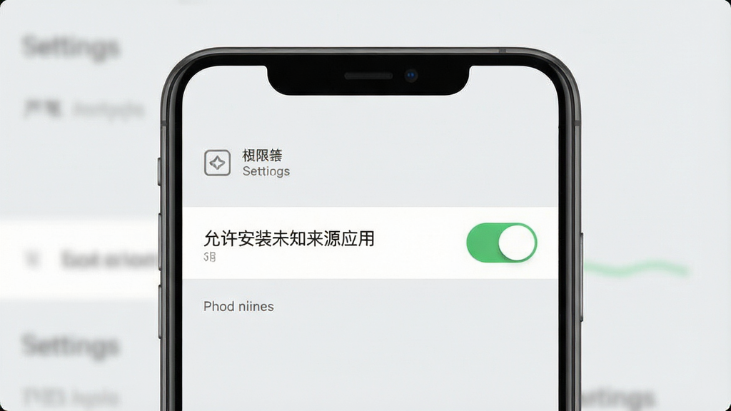 一张展示芦苇健康应用安装权限设置的示意图,手机屏幕显示设置页面中的