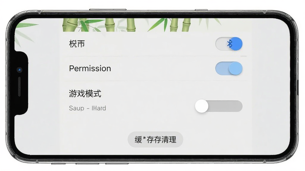 һ��չʾ������APP����ҳ����ֻ���ͼ���ͼ������Ϊ�ֻ���Ļ��ʾȨ�޿��غ���Ϸģʽѡ�����Ϊ�ֻ����У��Ű�Ϊ�����б������Ϊǳ�Ҽ���磬ϸ�ڰ�������Ȩ�޿��ء���Ϸģʽ���顢����������ť�������������ɾ����޶���Ԫ��
